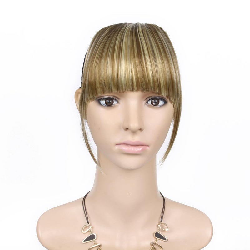 LEEONS Clip on Bangs Black Fringe Hair Extensions 6" Short Straight Clips in Hair Bang False Flat Hairpiece Two Side(1B#) - Image 2